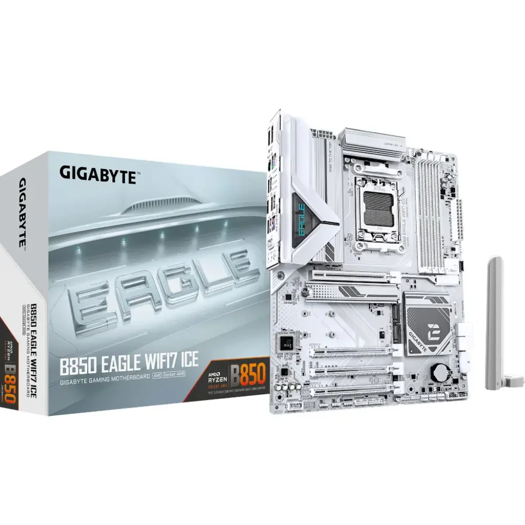 Материнськая плата GIGABYTE sAM5 AMD B850 DP/HDMI 3xM.2 2.5G bE LAN ATX B850 EAGLE WIFI7 ICE UA