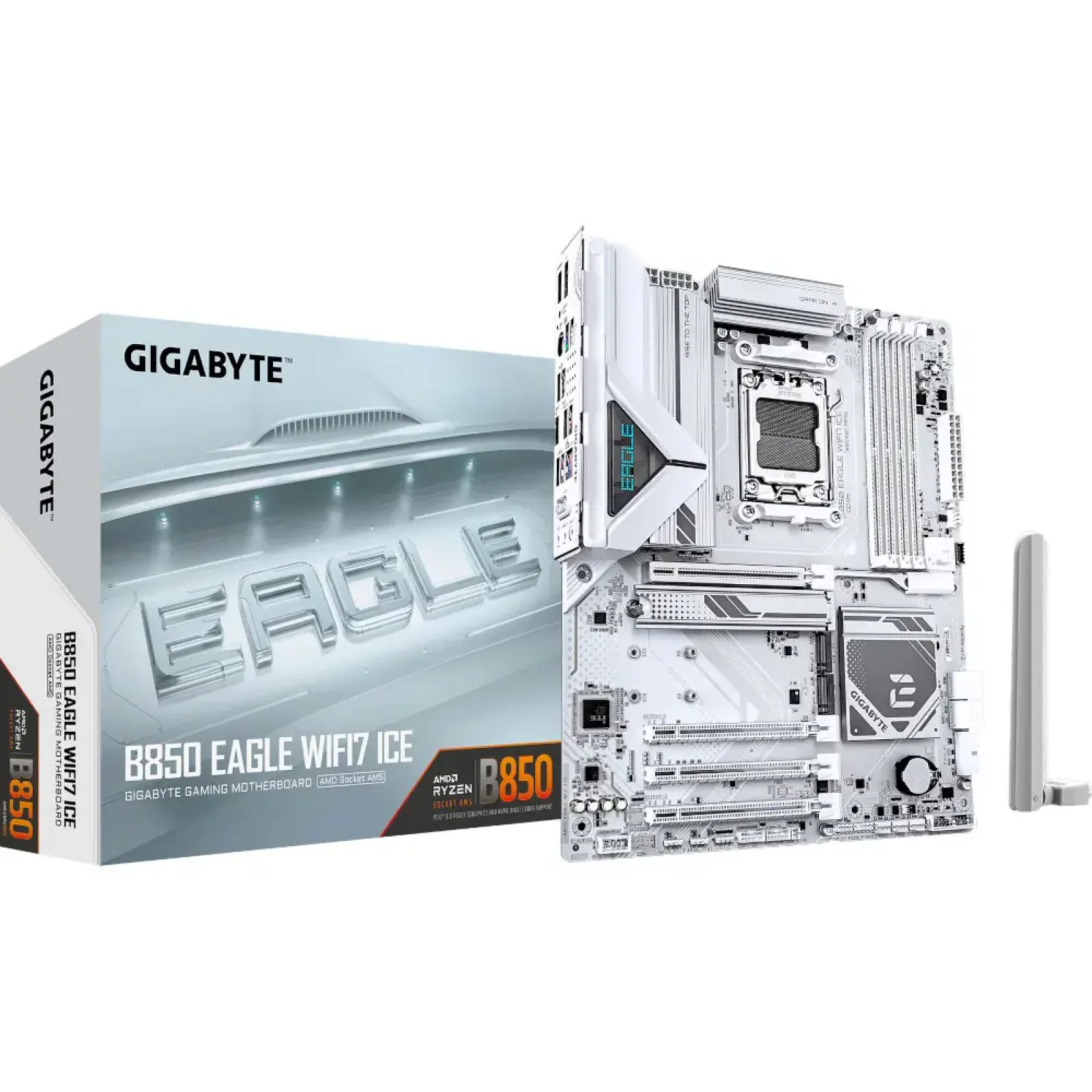 Материнська плата GIGABYTE sAM5 AMD B850 DP/HDMI 3xM.2 2.5G bE LAN ATX B850 EAGLE WIFI7 ICE UA