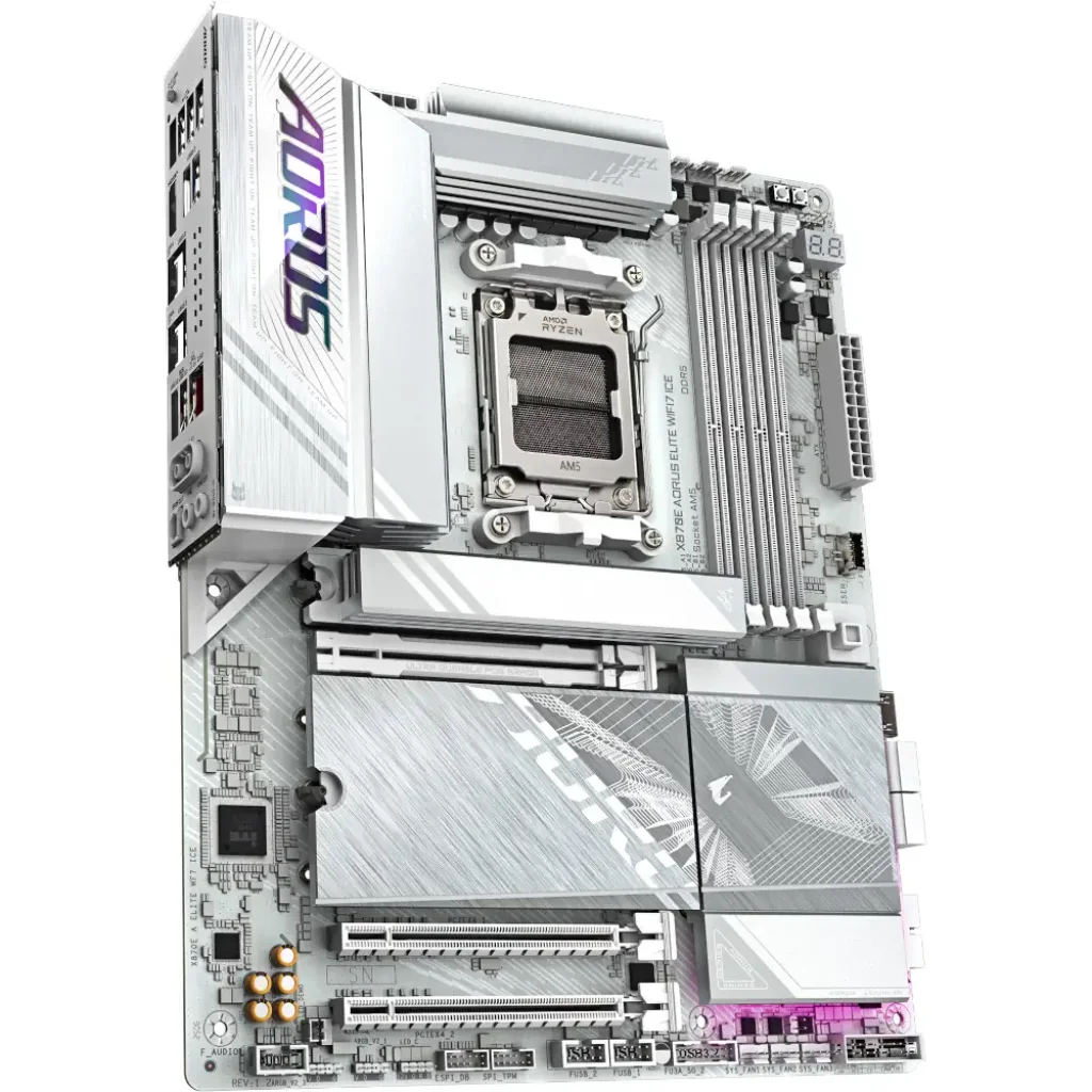 Материнськая плата GIGABYTE sAM5 AMD X870E HDMI/USB4(DP) 4x M.2 2.5GbE LAN ATX X870E AORUS ELITE WIFI7 ICE UA