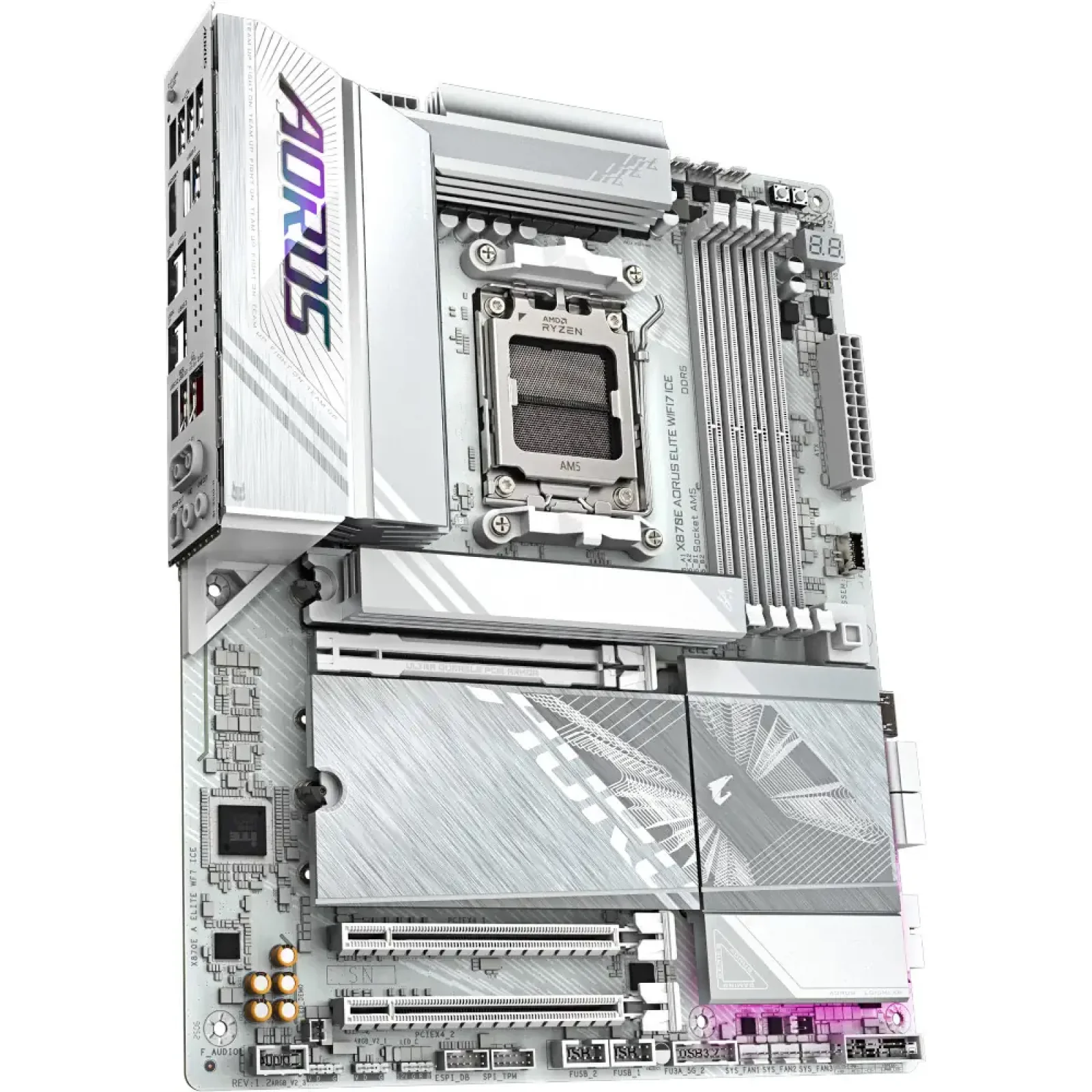 Материнська плата GIGABYTE sAM5 AMD X870E HDMI/USB4(DP) 4x M.2 2.5GbE LAN ATX X870E AORUS ELITE WIFI7 ICE UA