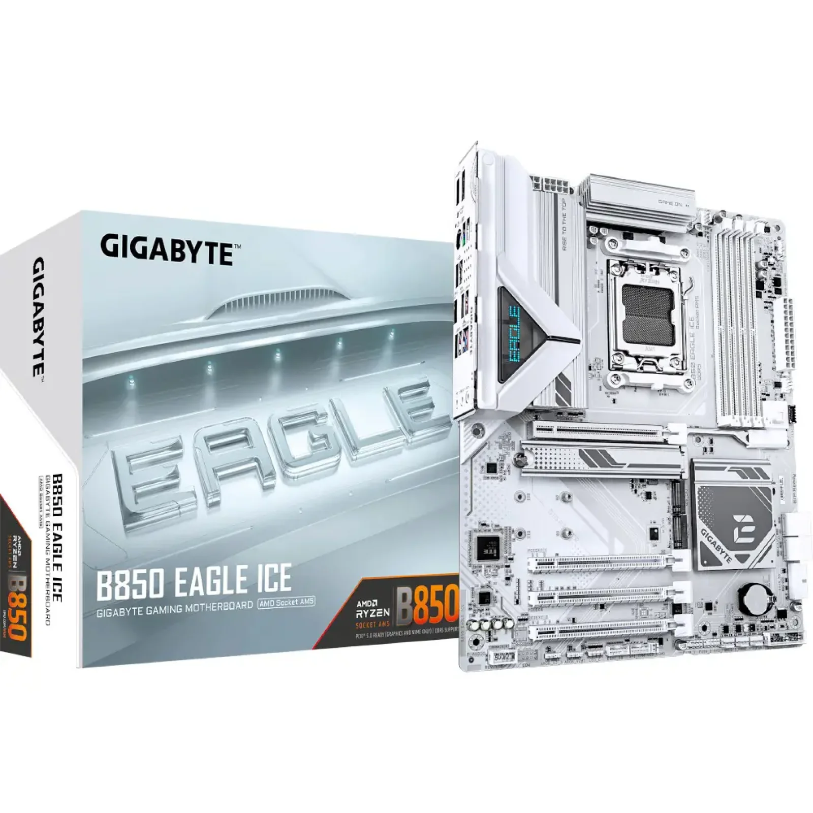 Материнська плата GIGABYTE sAM5 AMD B850 DP/HDMI 3xM.2 2.5G bE LAN ATX B850 EAGLE ICE UA