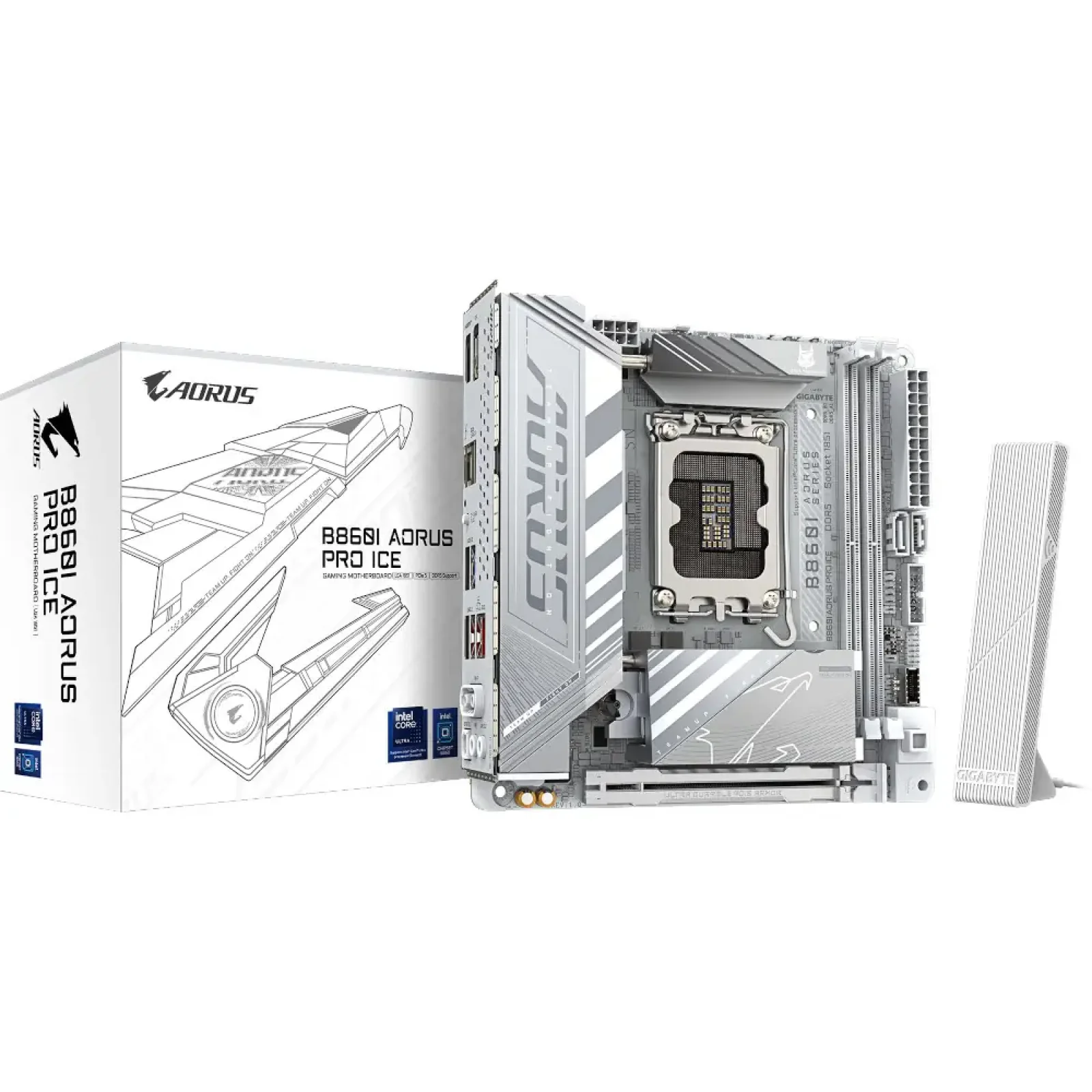 Материнська плата GIGABYTE s1851 Intel B860 HDMI/DP/TB4(USB -C) 2xM.2 2.5GbE LAN mini-ITX B860I AORUS PRO ICE UA