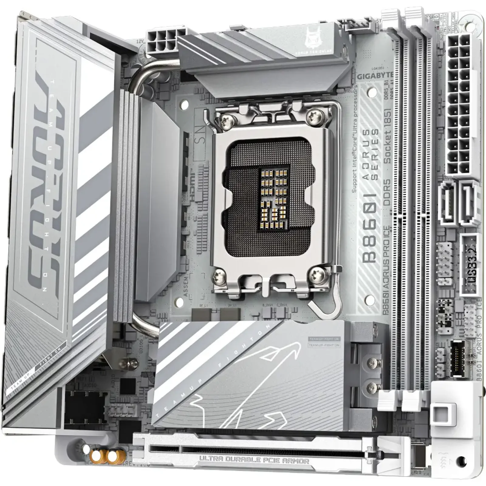 Материнська плата GIGABYTE s1851 Intel B860 HDMI/DP/TB4(USB -C) 2xM.2 2.5GbE LAN mini-ITX B860I AORUS PRO ICE UA