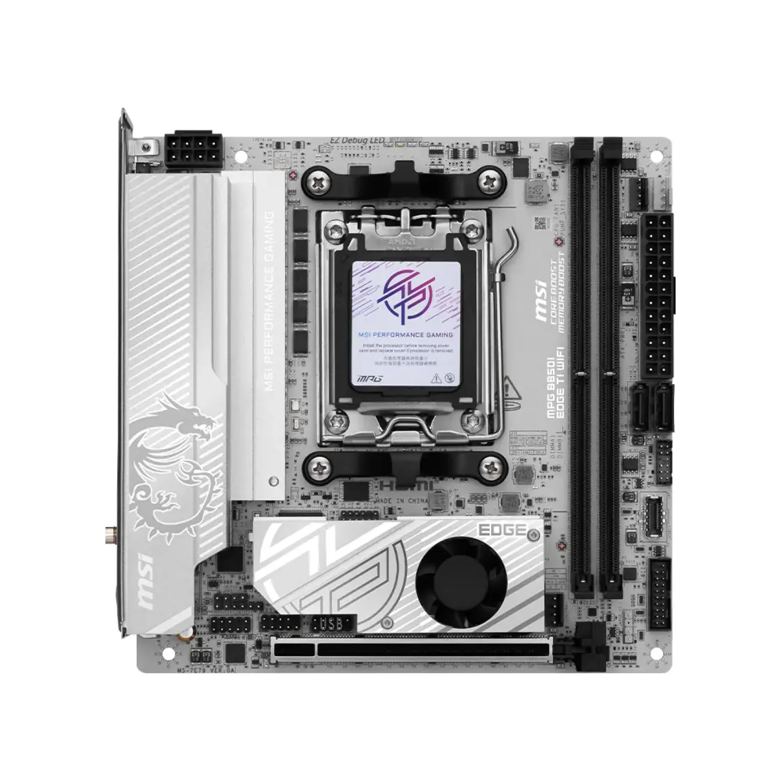 Материнская плата MSI sAM5/2DDR5/HDMI/2PCIe/3M.2/2SATA /LAN5Gb MPG B850I EDGE TI WIFI UA