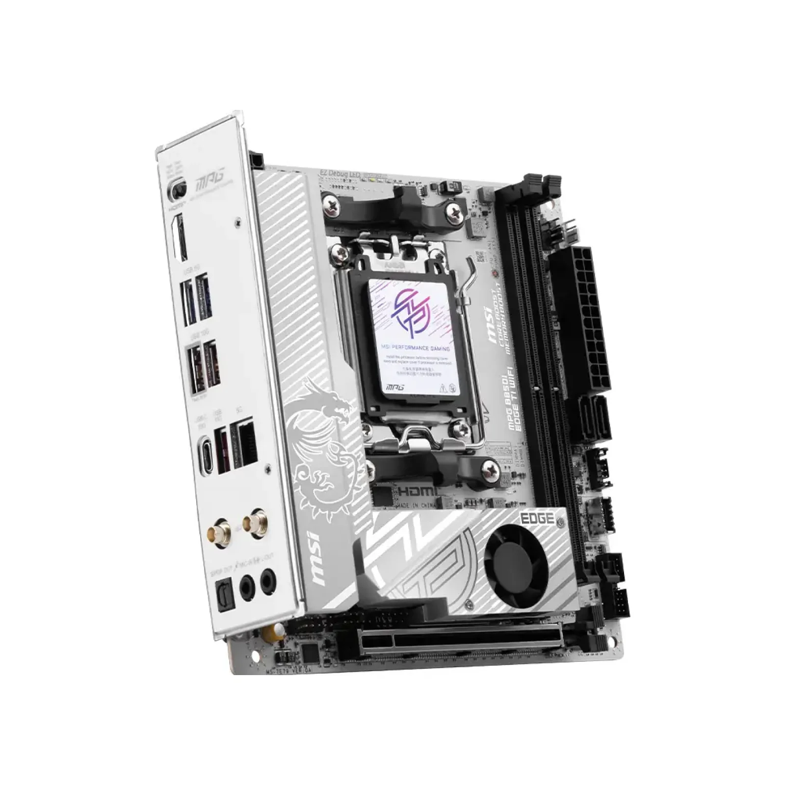Материнская плата MSI sAM5/2DDR5/HDMI/2PCIe/3M.2/2SATA /LAN5Gb MPG B850I EDGE TI WIFI UA