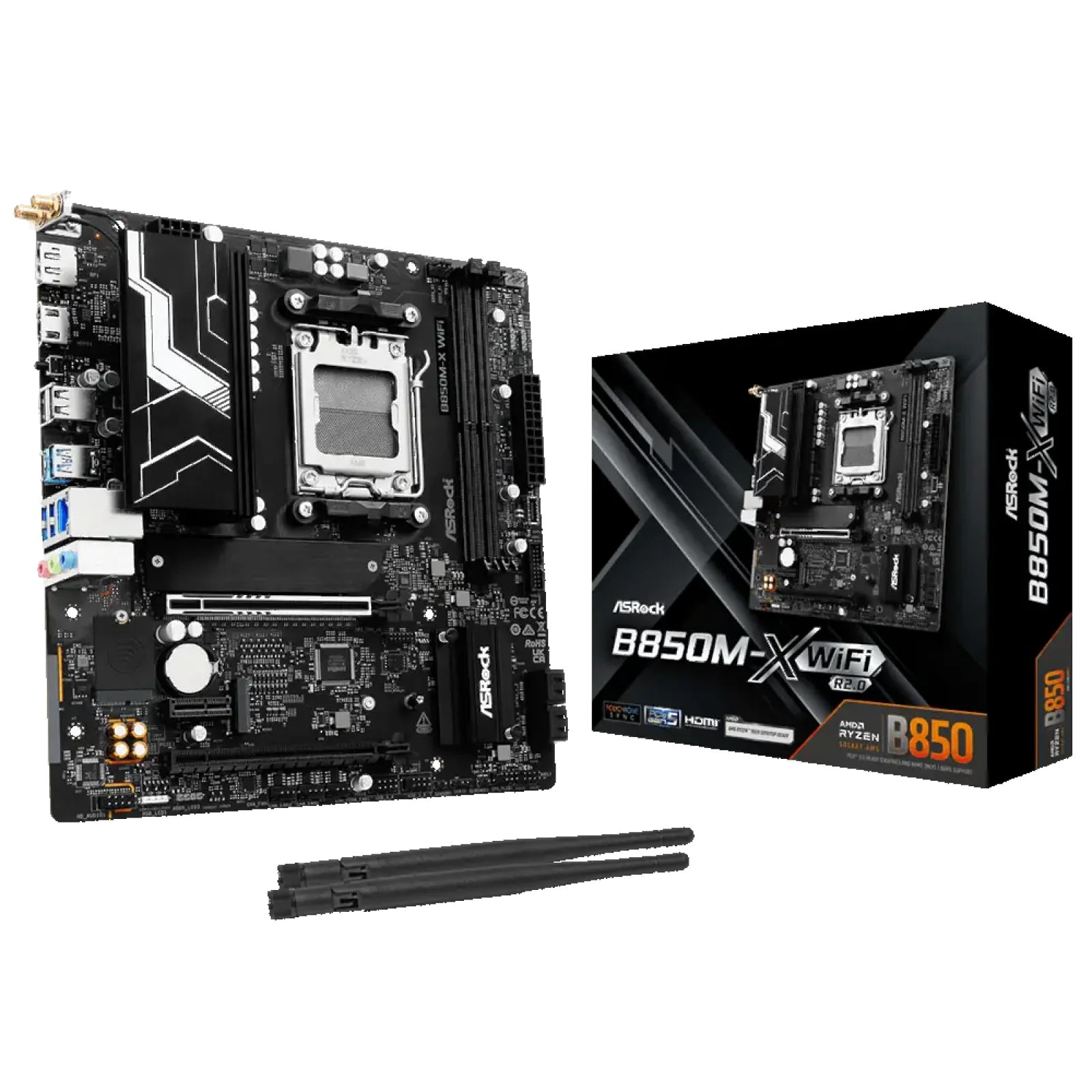Материнская плата ASROCK sAM5 AMD B850 HDMI/DP 3xM.2 2.5G bE LAN mATX B850M-X WIFI R2.0 UA