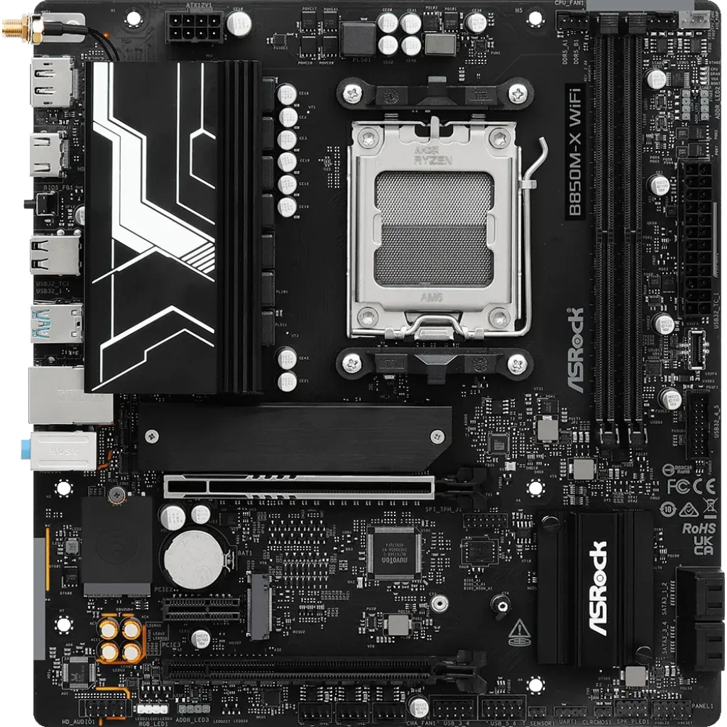 Материнська плата ASROCK sAM5 AMD B850 HDMI/DP 3xM.2 2.5G bE LAN mATX B850M-X WIFI R2.0 UA
