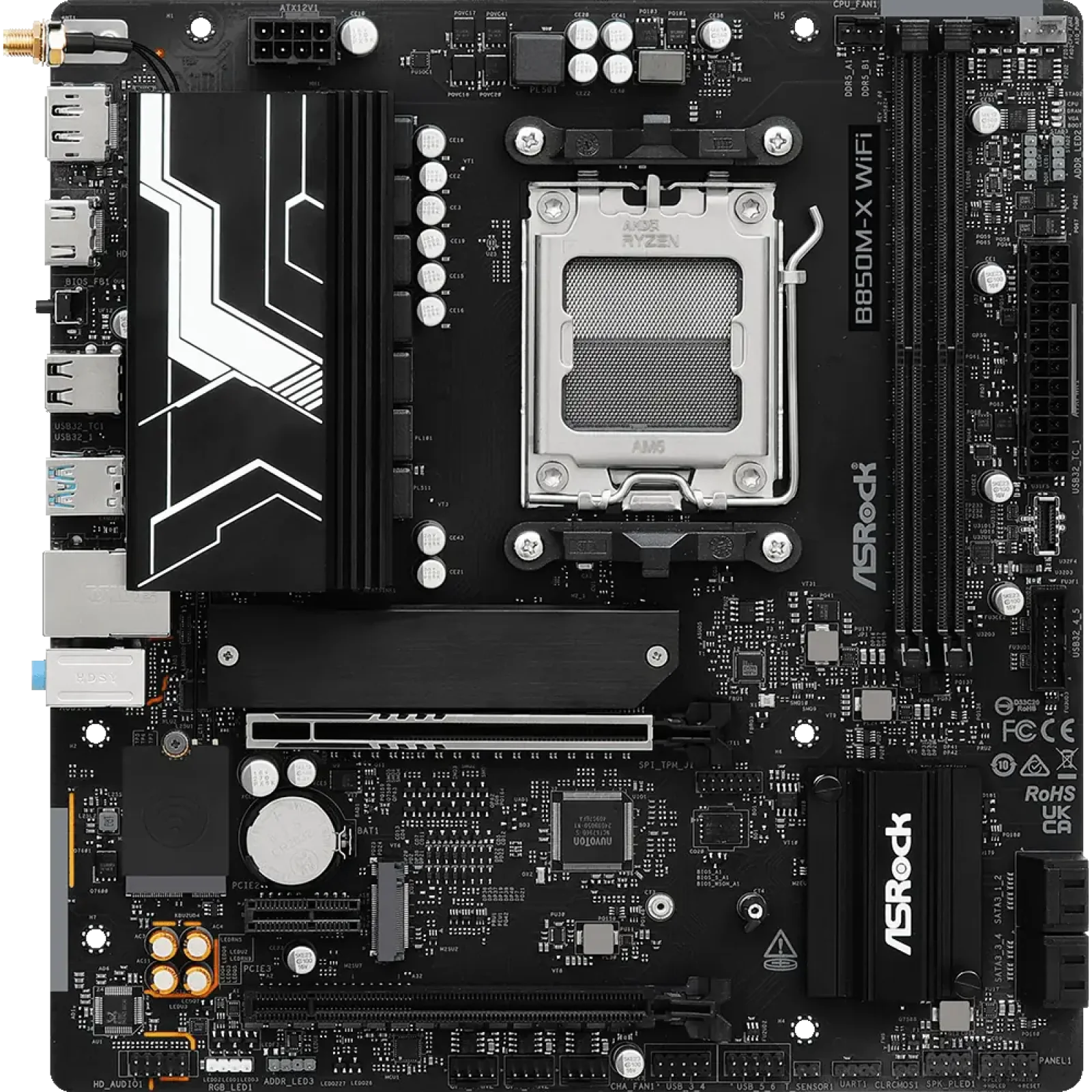 Материнская плата ASROCK sAM5 AMD B850 HDMI/DP 3xM.2 2.5G bE LAN mATX B850M-X WIFI R2.0 UA