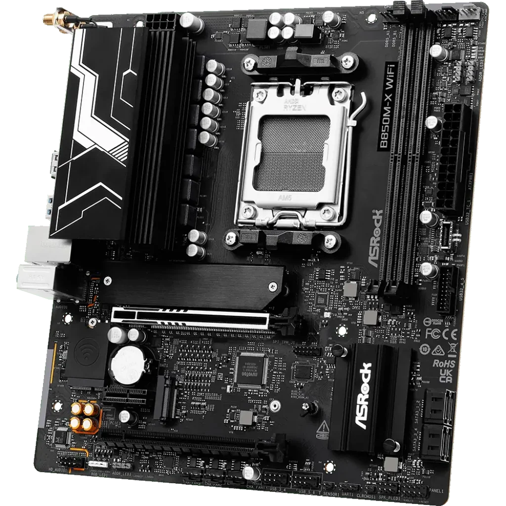 Материнська плата ASROCK sAM5 AMD B850 HDMI/DP 3xM.2 2.5G bE LAN mATX B850M-X WIFI R2.0 UA