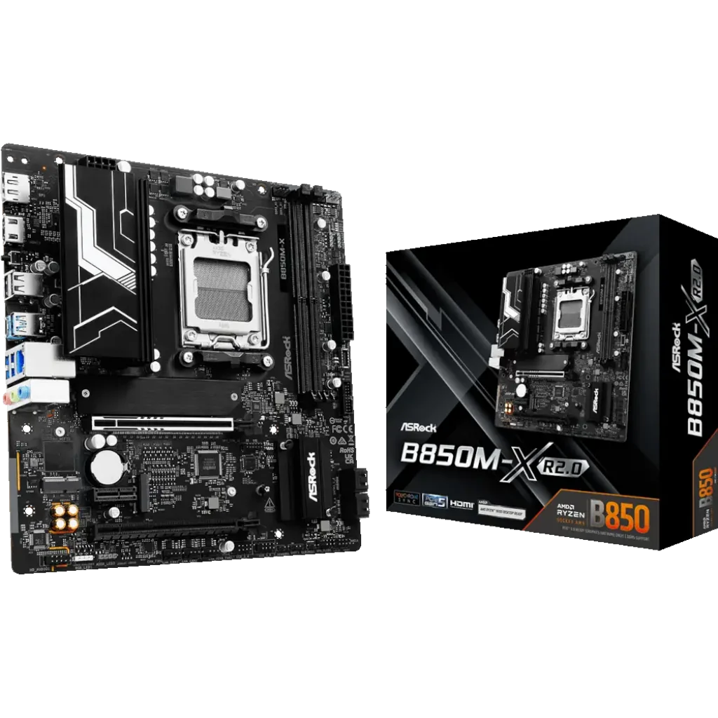 Материнськая плата ASROCK sAM5 AMD B850 HDMI/DP 3xM.2 2.5G bE LAN mATX B850M-X R2.0 UA