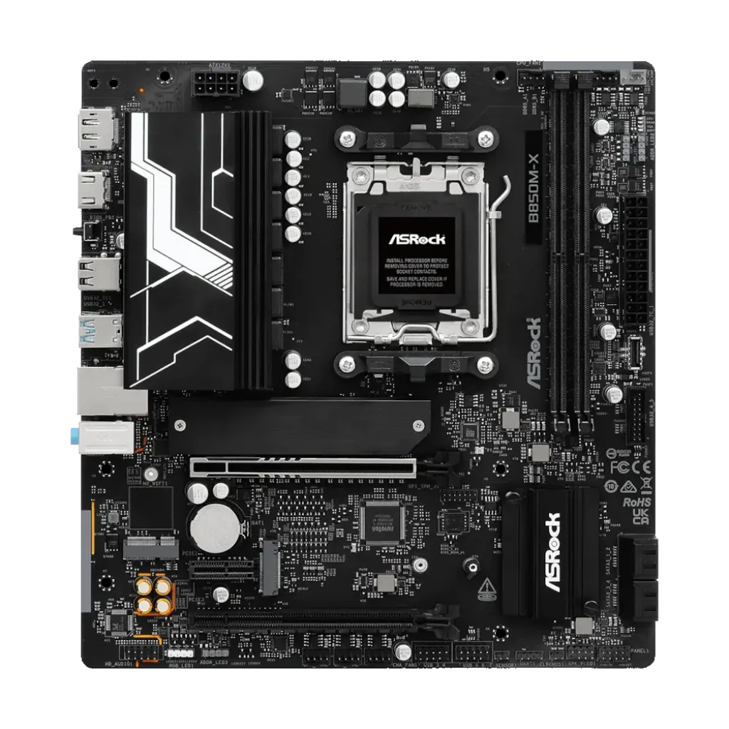 Материнськая плата ASROCK sAM5 AMD B850 HDMI/DP 3xM.2 2.5G bE LAN mATX B850M-X R2.0 UA