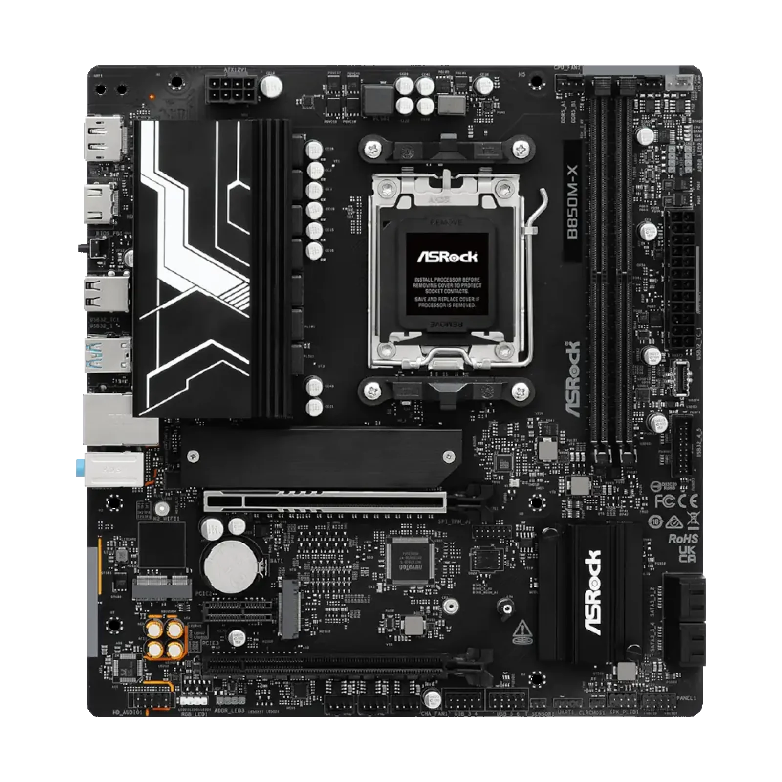 Материнская плата ASROCK sAM5 AMD B850 HDMI/DP 3xM.2 2.5G bE LAN mATX B850M-X R2.0 UA