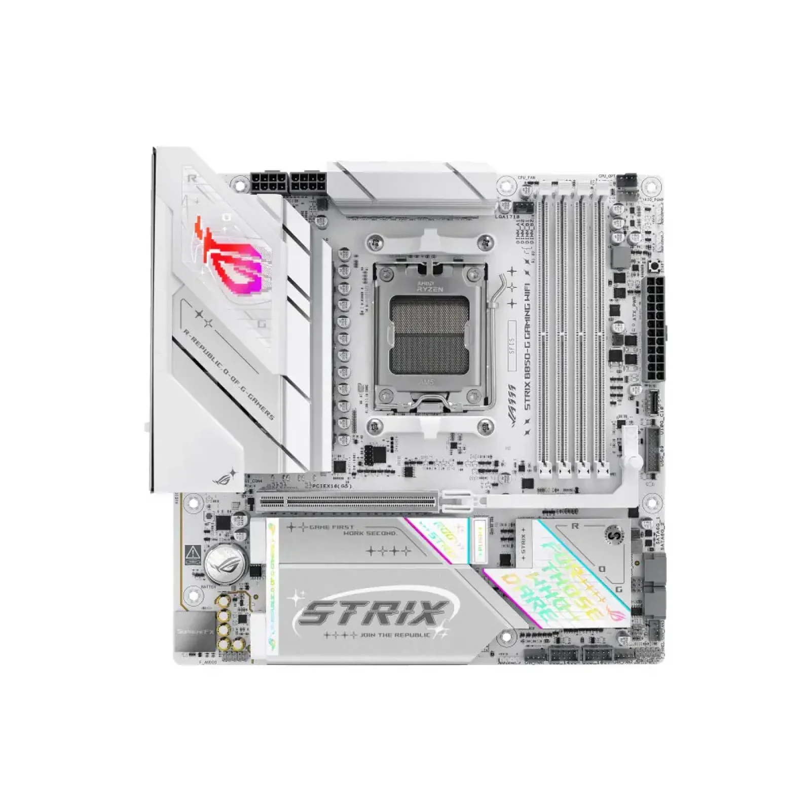 Материнская плата ASUS sAM5/4DDR5/HDMI/DP/1PCIe/4M.2/2S ATA/LAN2.5Gb ROG STRIX B850-G GAMING WIFI UA