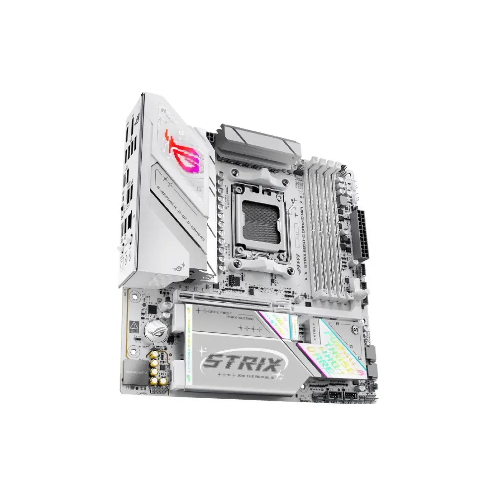 Материнская плата ASUS sAM5/4DDR5/HDMI/DP/1PCIe/4M.2/2S ATA/LAN2.5Gb ROG STRIX B850-G GAMING WIFI UA