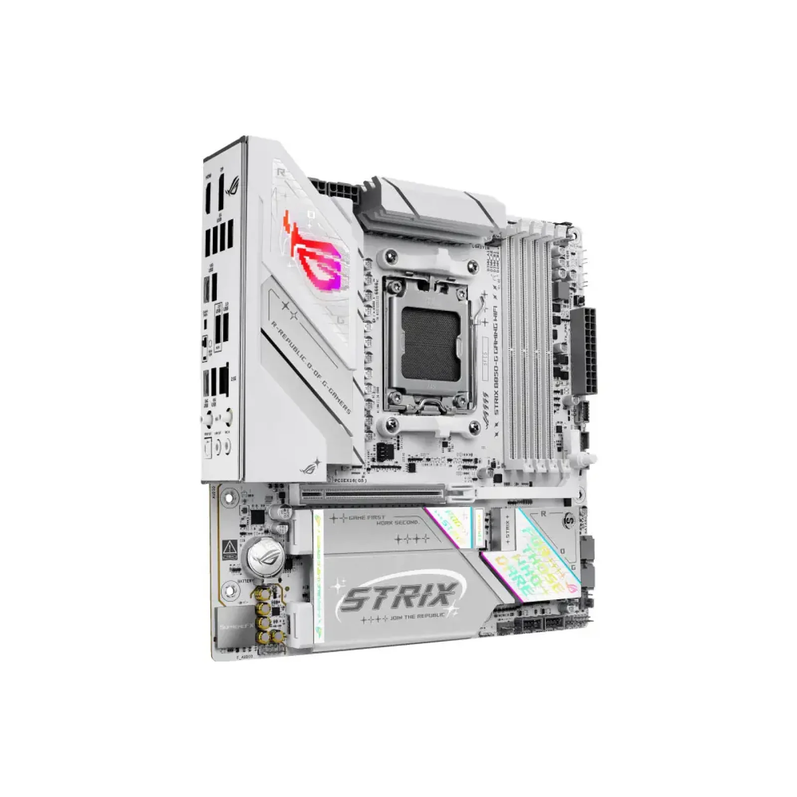 Материнская плата ASUS sAM5/4DDR5/HDMI/DP/1PCIe/4M.2/2S ATA/LAN2.5Gb ROG STRIX B850-G GAMING WIFI UA