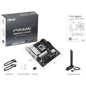Материнская плата ASUS sAM5/4DDR5/HDMI/2DP/2PCIe/3M.2/4 SATA/LAN2.5Gb PRIME B850M-A WIFI UA