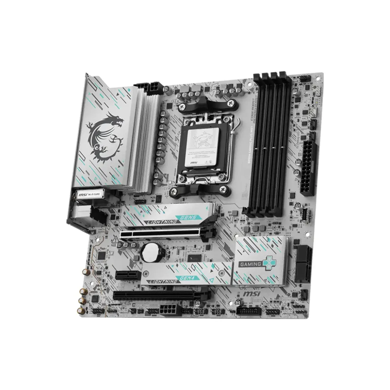 Материнская плата MSI sAM5/4DDR5/HDMI/DP/3PCIe/2M.2/4S ATA/LAN5Gb B850M GAMING PLUS WIFI UA