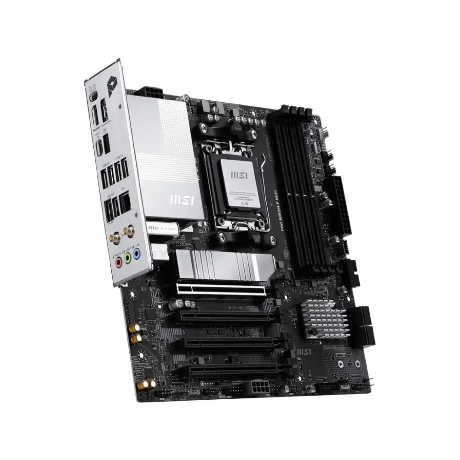 Материнская плата MSI sAM5/4DDR5/HDMI/DP/4PCIe/3M.2/4S ATA/LAN5Gb PRO B850M-P WIFI UA
