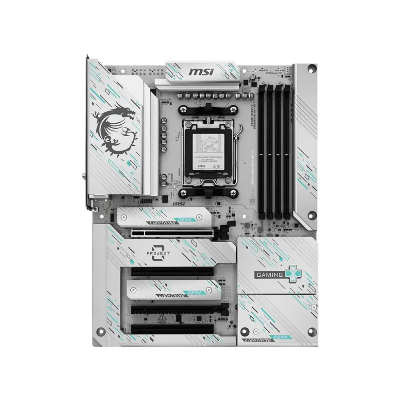 Материнская плата MSI sAM5/4DDR54/DP/4PCIe/M.2/4SATA/L AN5Gb B850 GAMING PLUS WIFI PZ UA