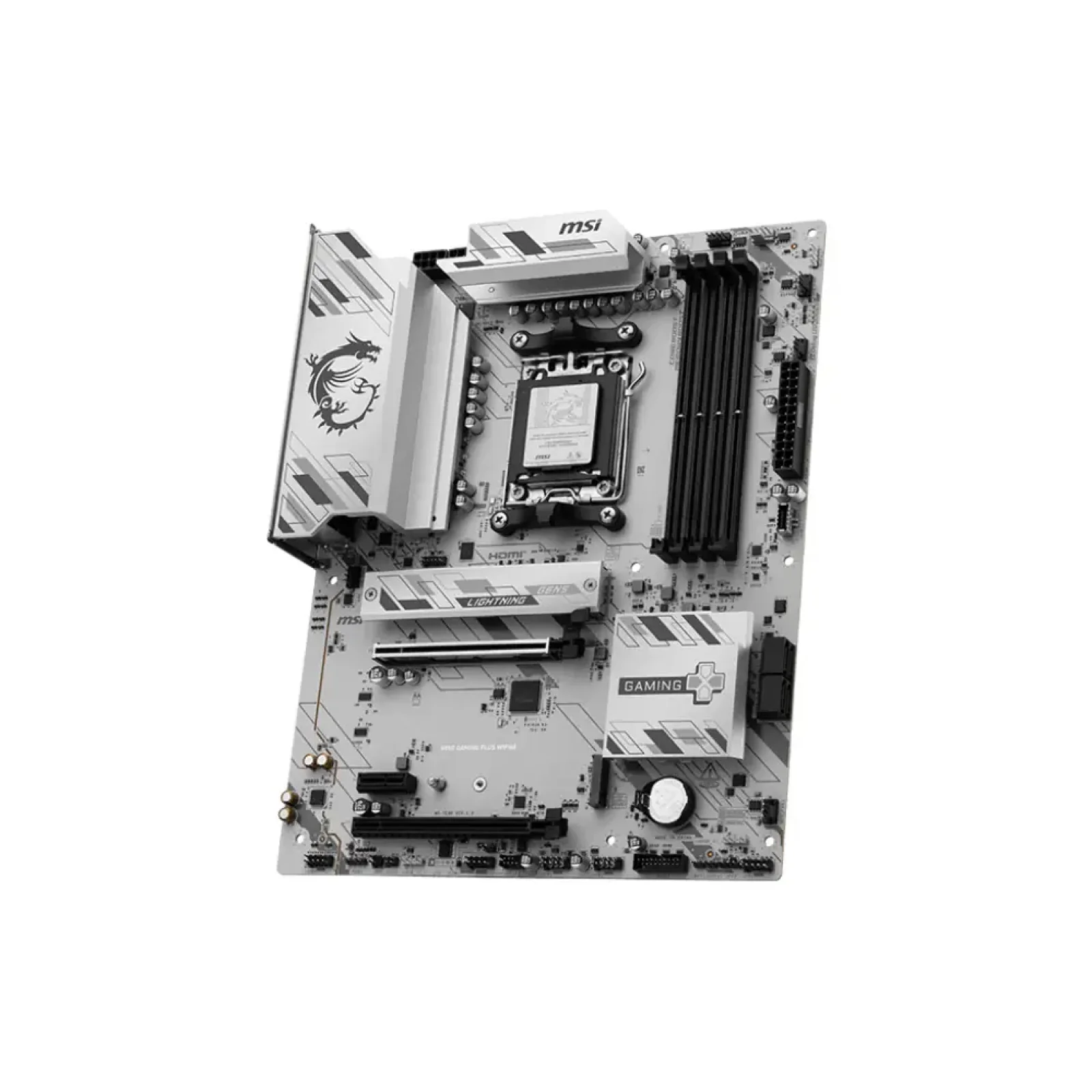 Материнская плата MSI sAM5/4DDR5/HDMI/DP/3PCIe/3M.2/4S ATA/LAN2.5Gb B850 GAMING PLUS WIFI6E UA