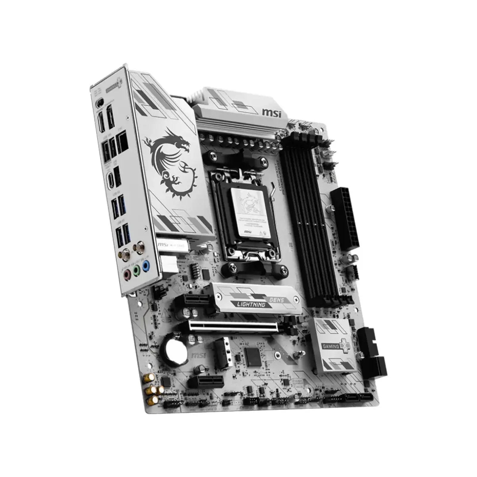 Материнская плата MSI sAM5/4DDR5/HDMI/DP/3PCIe/3M.2/4S ATA/LAN2.5Gb B850M GAMING PLUS WIFI6E UA