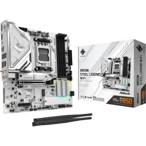 Материнская плата ASROCK sAM5 AMD B850 4xDDR5 HDMI/DP 3xM .2 2.5GbE LAN mATX B850M STEEL LEGEND WIFI UA