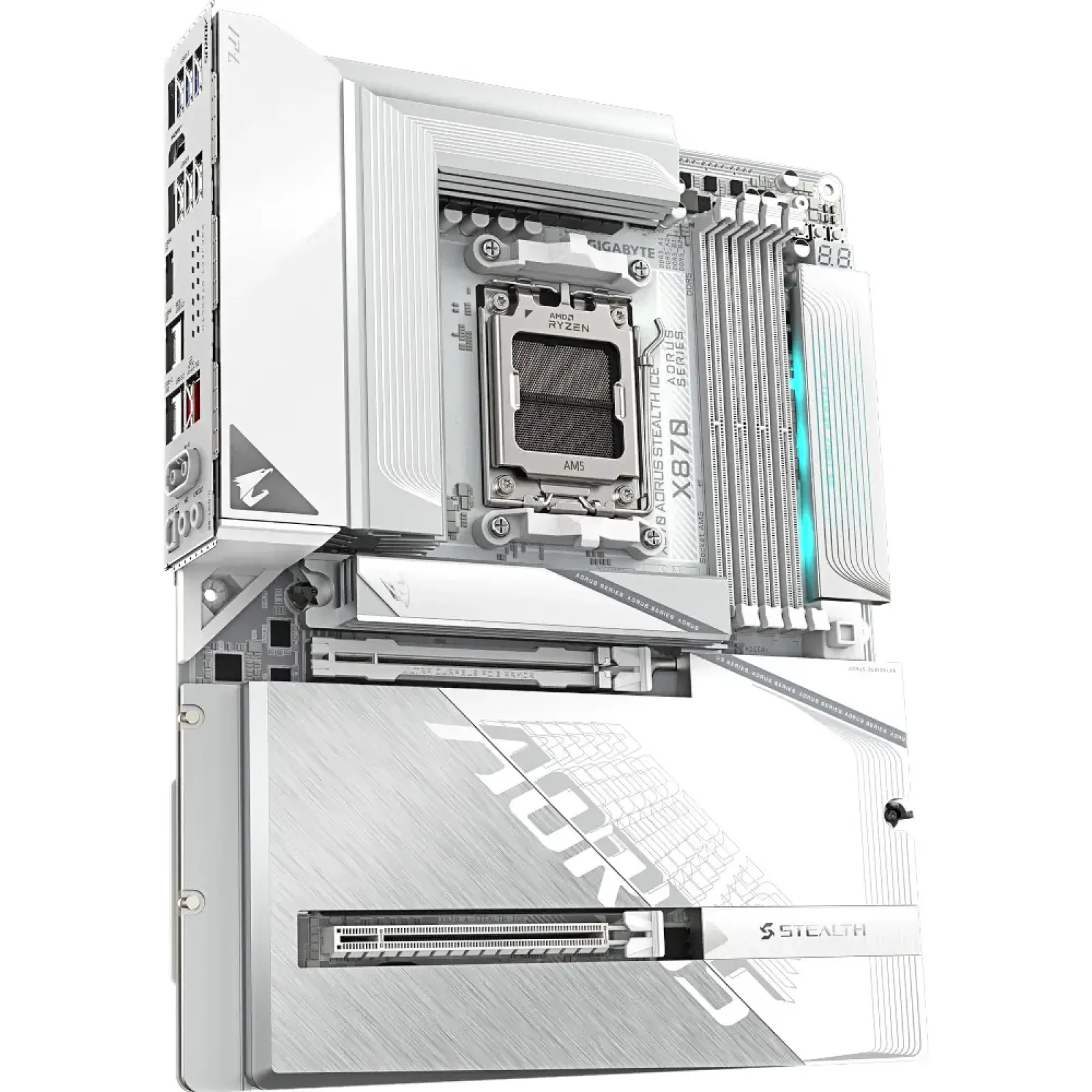 Материнская плата GIGABYTE sAM5 AMD X870 HDMI/2xUSB4 Type-C 4xM.2 5GbE LAN ATX X870 AORUS STEALTH ICE UA