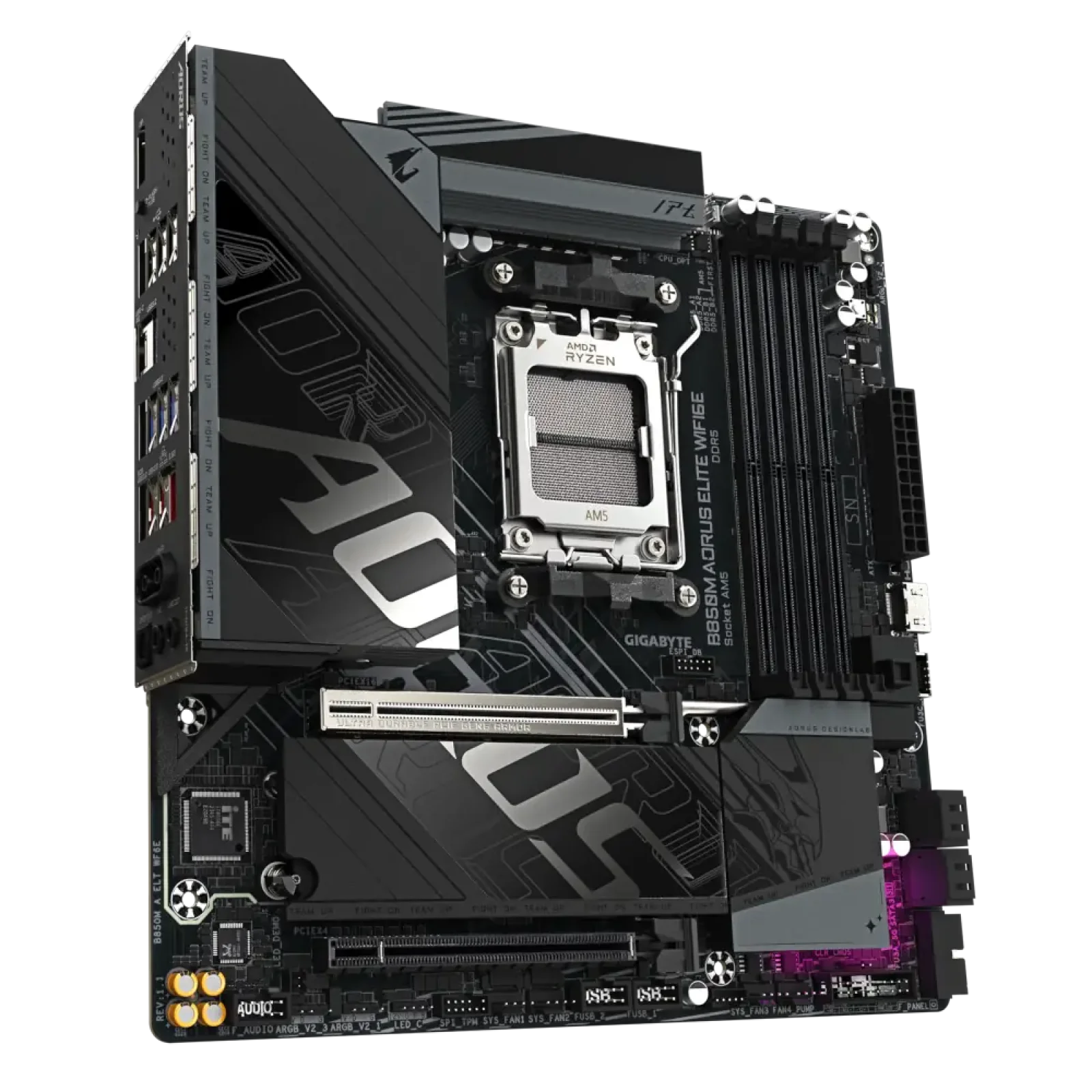 Материнская плата GIGABYTE sAM5 AMD B850 HDMI/DP 2xM.2 2.5G bE LAN mATX B850M AORUS ELITE WIFI6E UA