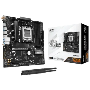 Материнская плата ASROCK sAM5 AMD A620A HDMI 3xM.2 4xDDR5 2.5GbE LAN mATX A620AM PRO-A WIFI UA