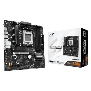 Материнская плата ASROCK sAM5 AMD A620A HDMI 3xM.2 4xDDR5 2.5GbE LAN mATX A620AM PRO-A UA