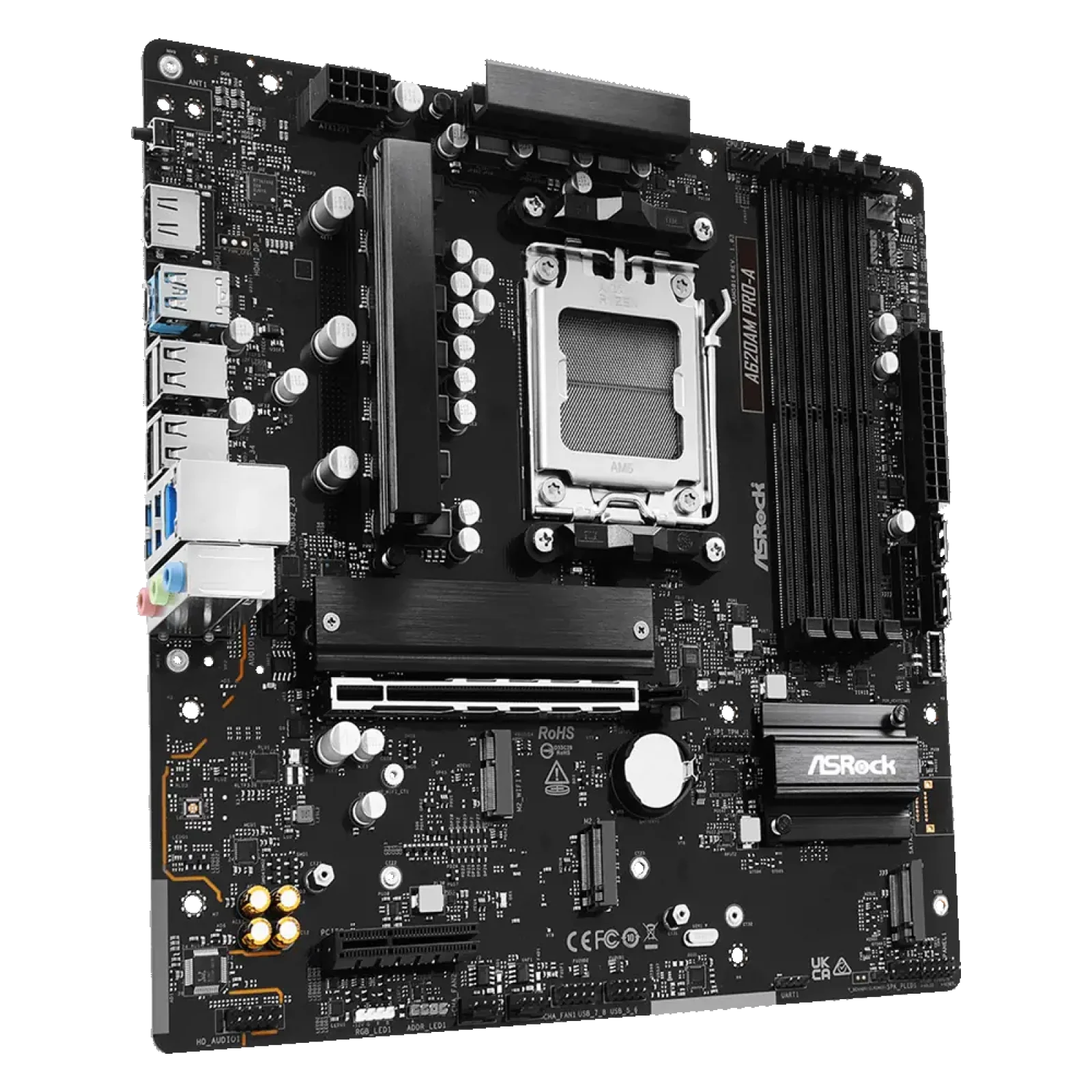 Материнская плата ASROCK sAM5 AMD A620A HDMI 3xM.2 4xDDR5 2.5GbE LAN mATX A620AM PRO-A UA