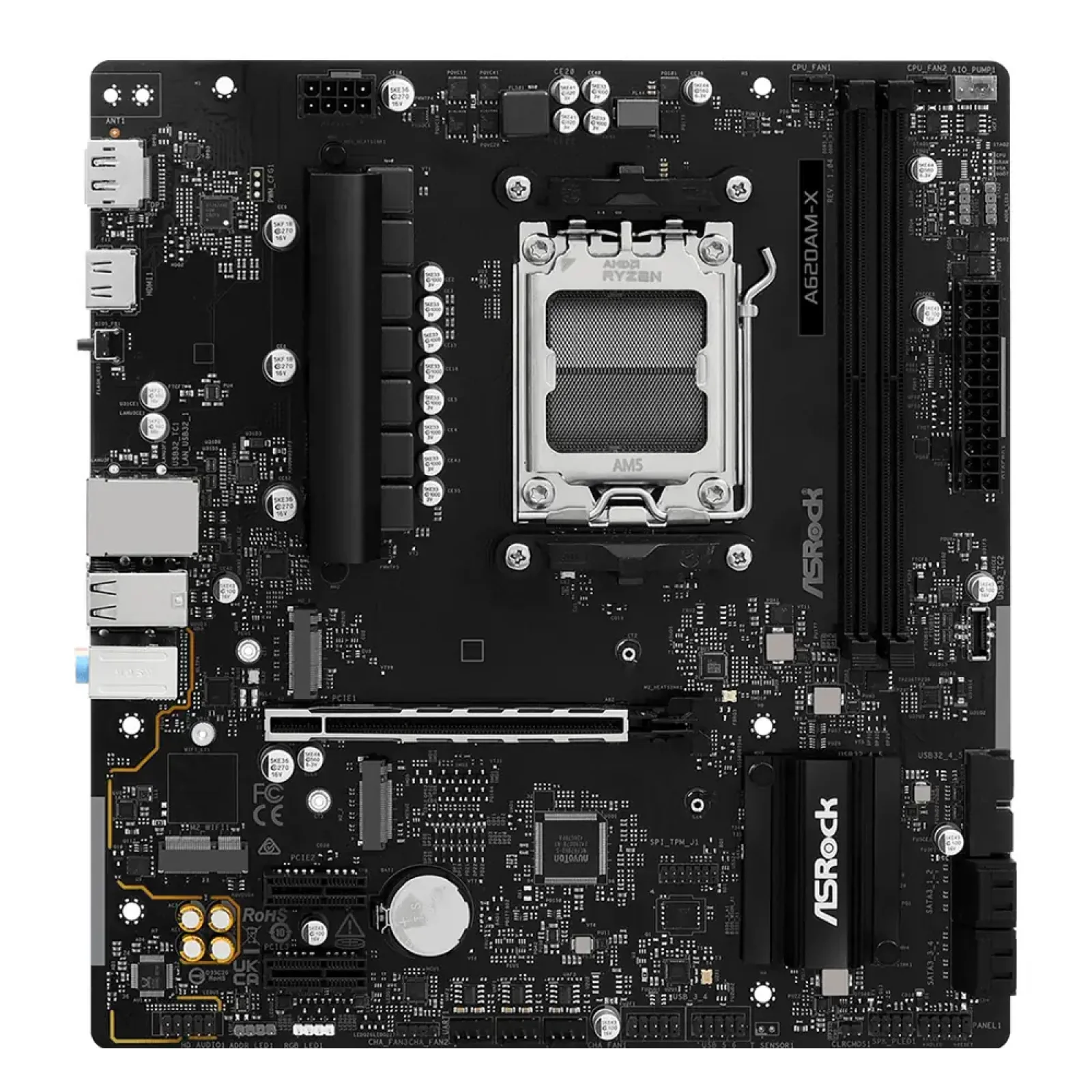 Материнская плата ASROCK sAM5 AMD A620A DP/HDMI 2xM.2 4xD DR5 2.5GbE LAN mATX A620AM-X UA