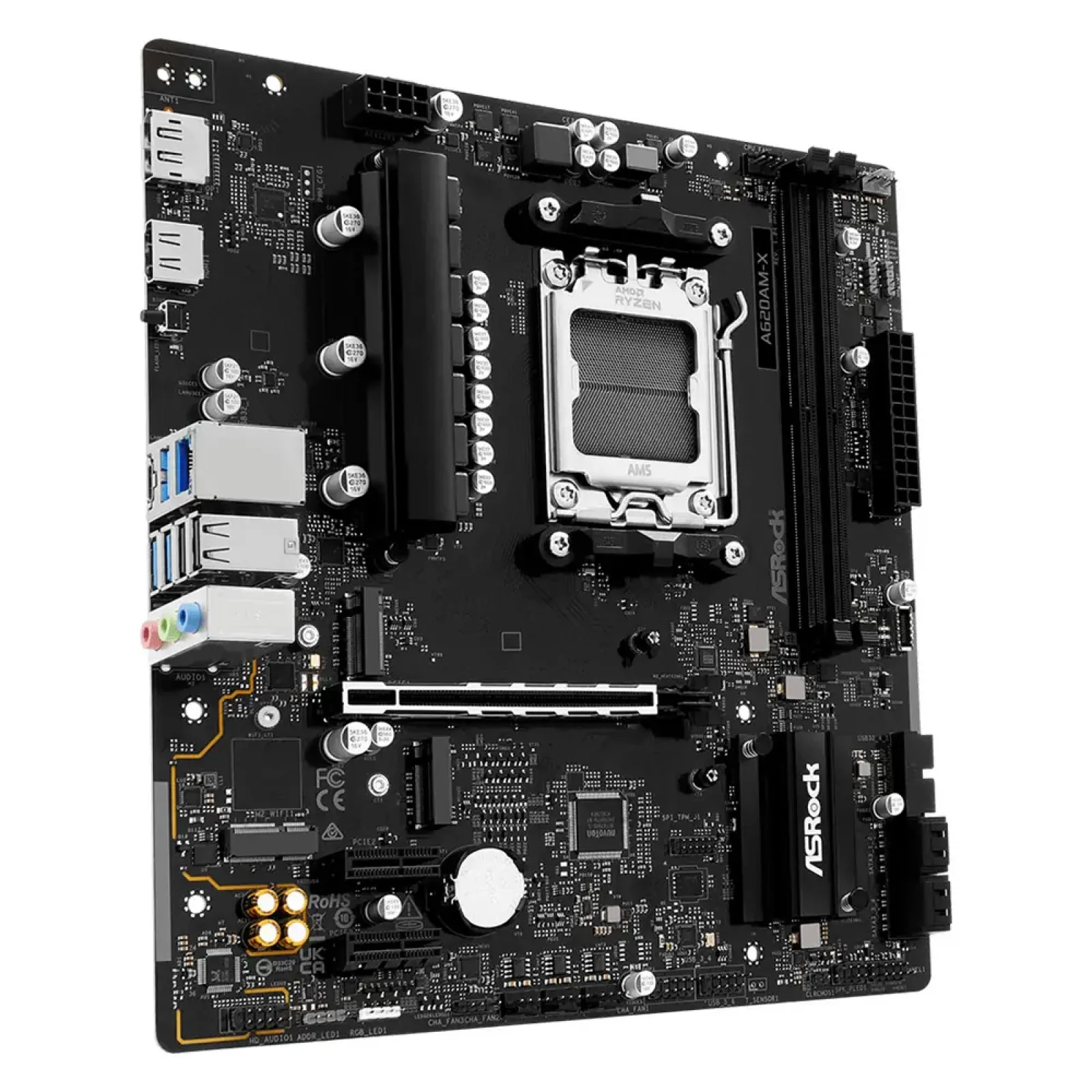 Материнская плата ASROCK sAM5 AMD A620A DP/HDMI 2xM.2 4xD DR5 2.5GbE LAN mATX A620AM-X UA