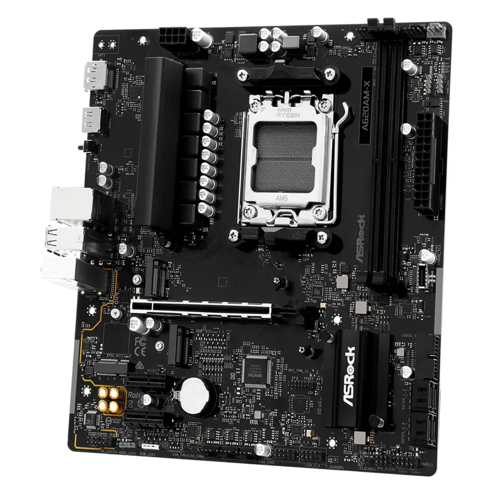 Материнская плата ASROCK sAM5 AMD A620A DP/HDMI 2xM.2 4xD DR5 2.5GbE LAN mATX A620AM-X UA