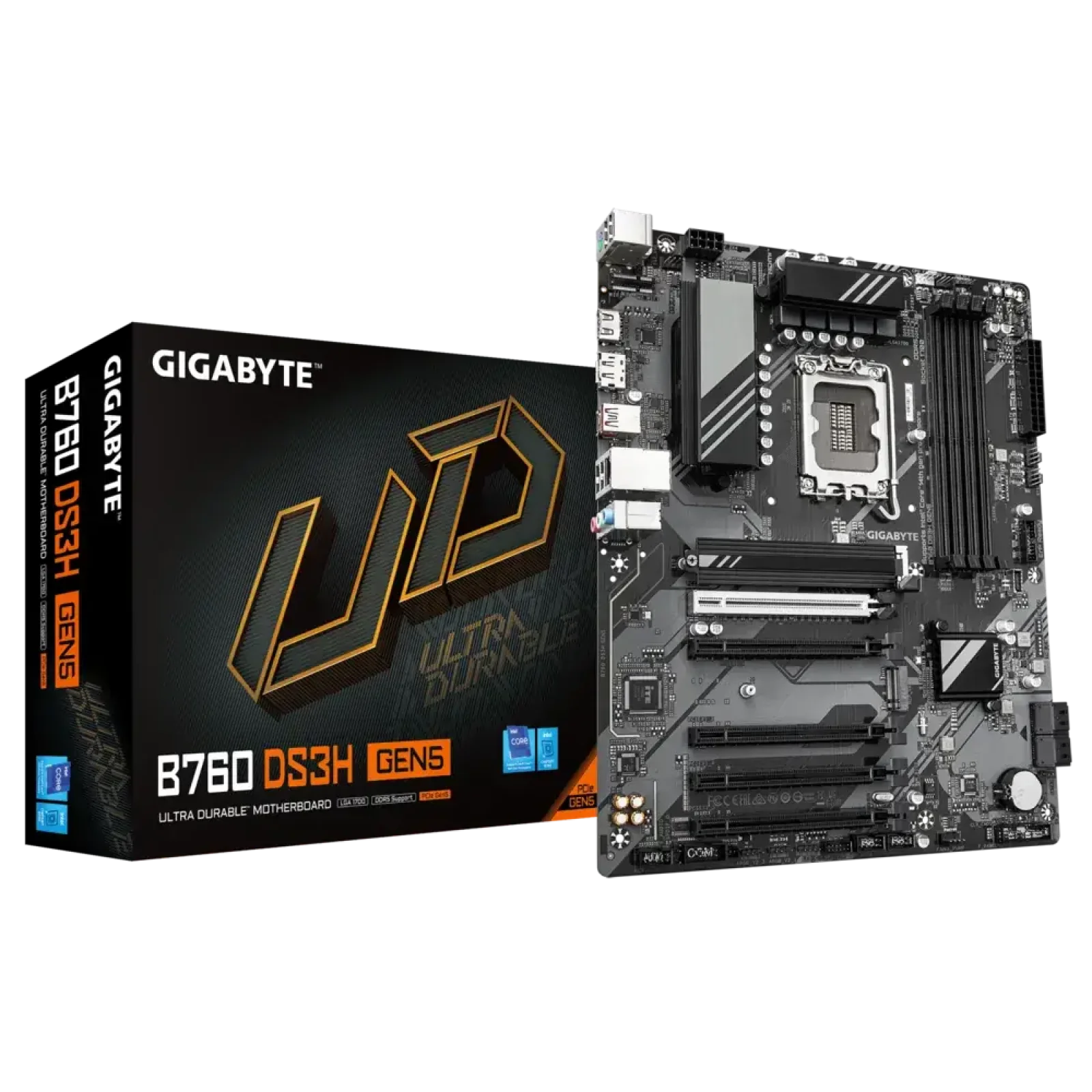 Материнская плата GIGABYTE s1700 Intel B760 HDMI/DP 4xDDR5 2xM.2 GbE LAN ATX B760 DS3H GEN5 UA