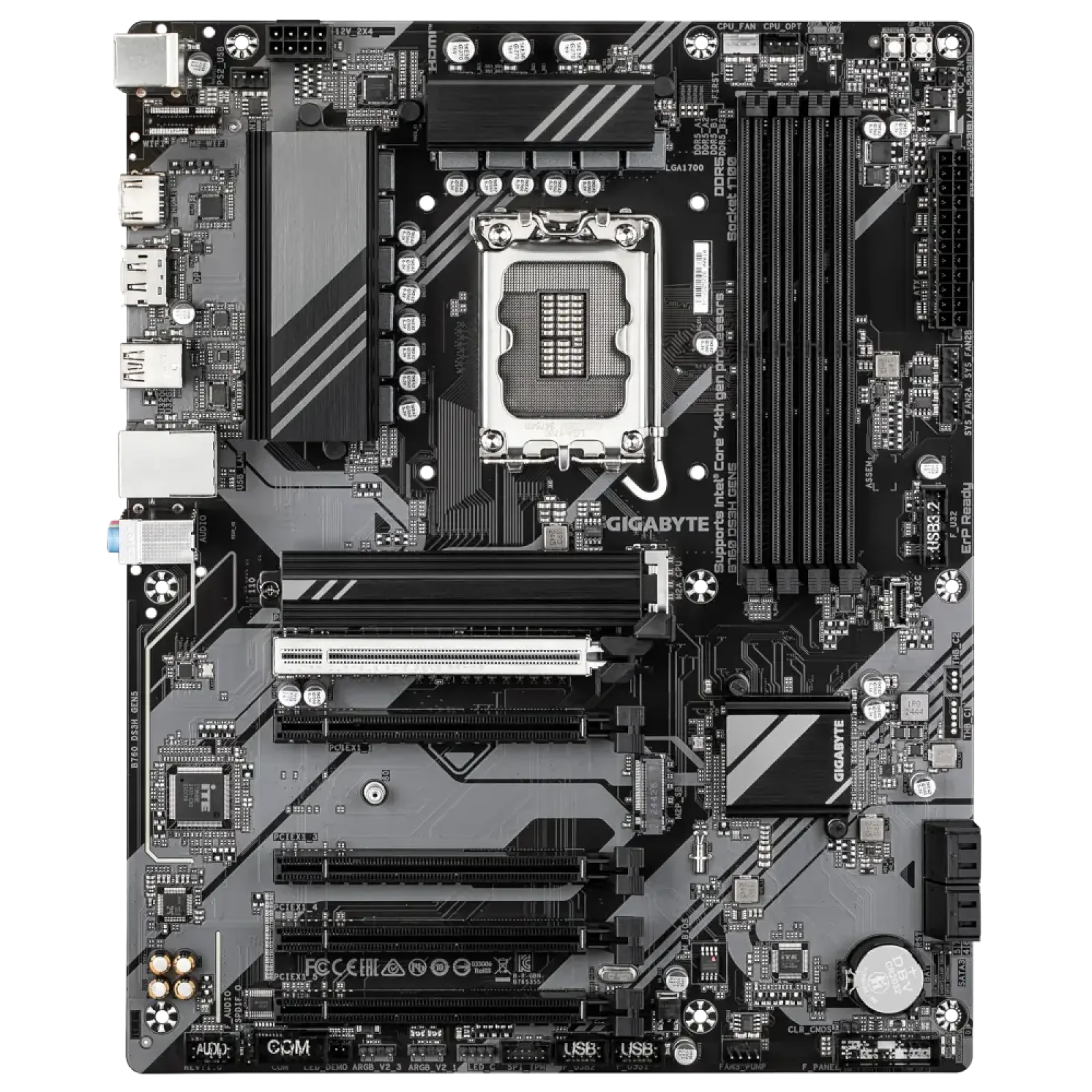 Материнская плата GIGABYTE s1700 Intel B760 HDMI/DP 4xDDR5 2xM.2 GbE LAN ATX B760 DS3H GEN5 UA