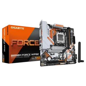 Материнская плата GIGABYTE sAM5 AMD B850 HDMI/DP 4xDDR5 2xM .2 2.5GbE LAN mATX B850M FORCE WIFI6E UA