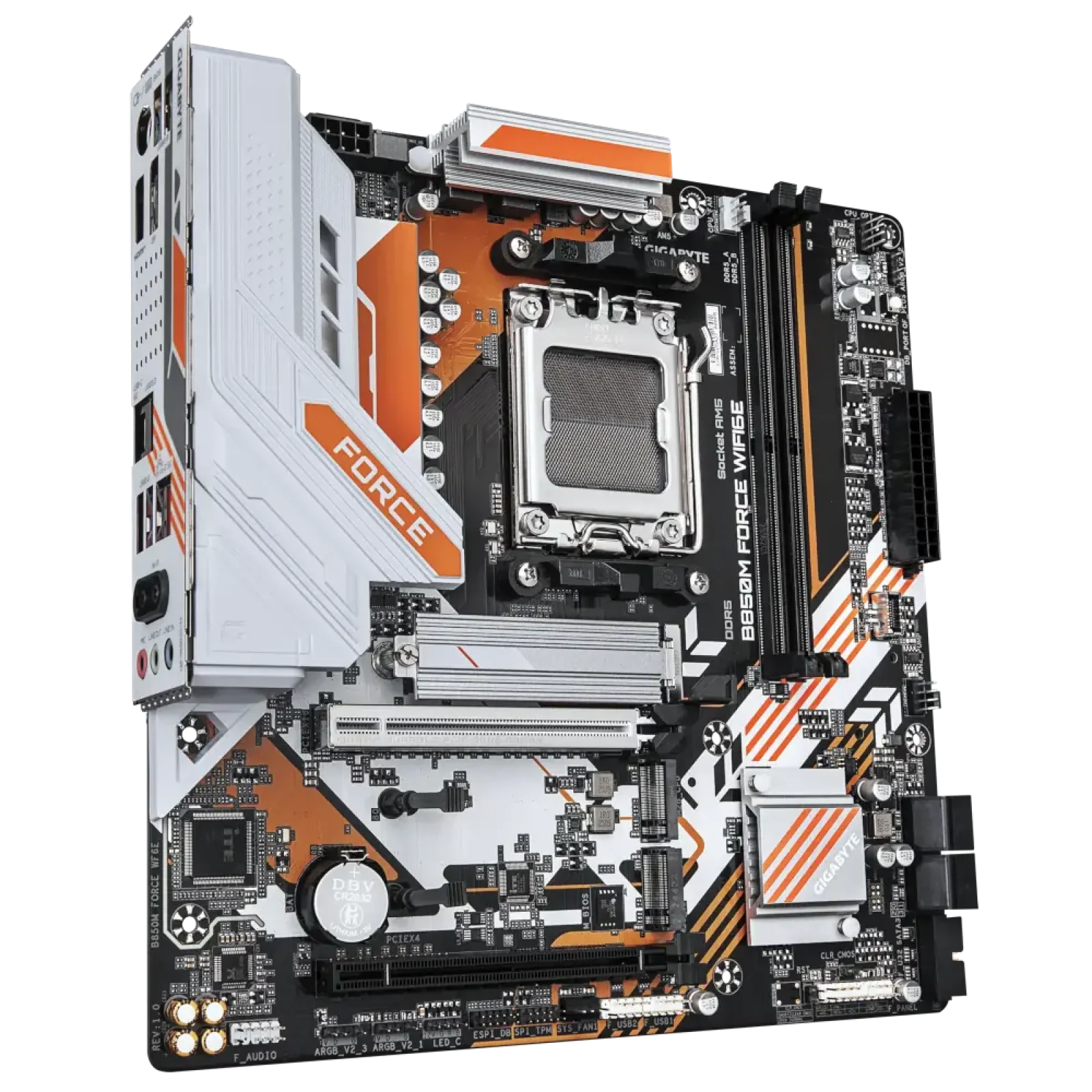 Материнская плата GIGABYTE sAM5 AMD B850 HDMI/DP 4xDDR5 2xM .2 2.5GbE LAN mATX B850M FORCE WIFI6E UA