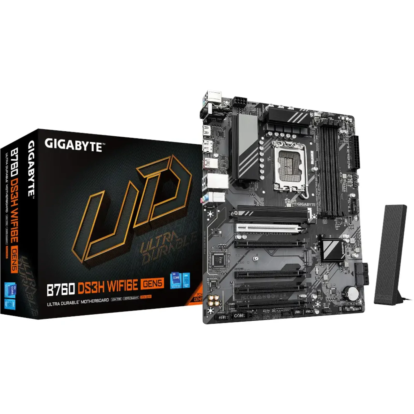 Материнська плата GIGABYTE s1700 Intel B760 HDMI/DP 2xM.2 G bE LAN ATX B760 DS3H WIFI6E GEN5 UA