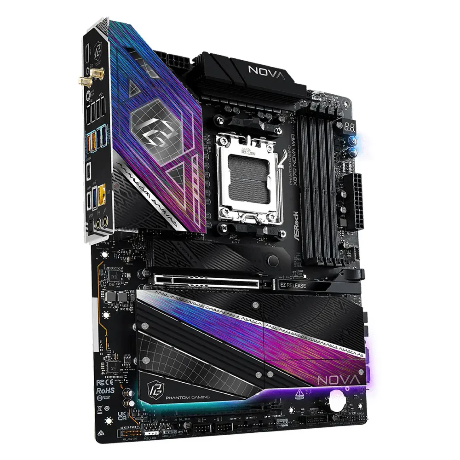 Материнская плата ASROCK sAM5 AMD X870 4xDDR5 HDMI/2xUSB4 Type-C 5xM.2 5GbE LAN ATX X870 NOVA WIFI UA