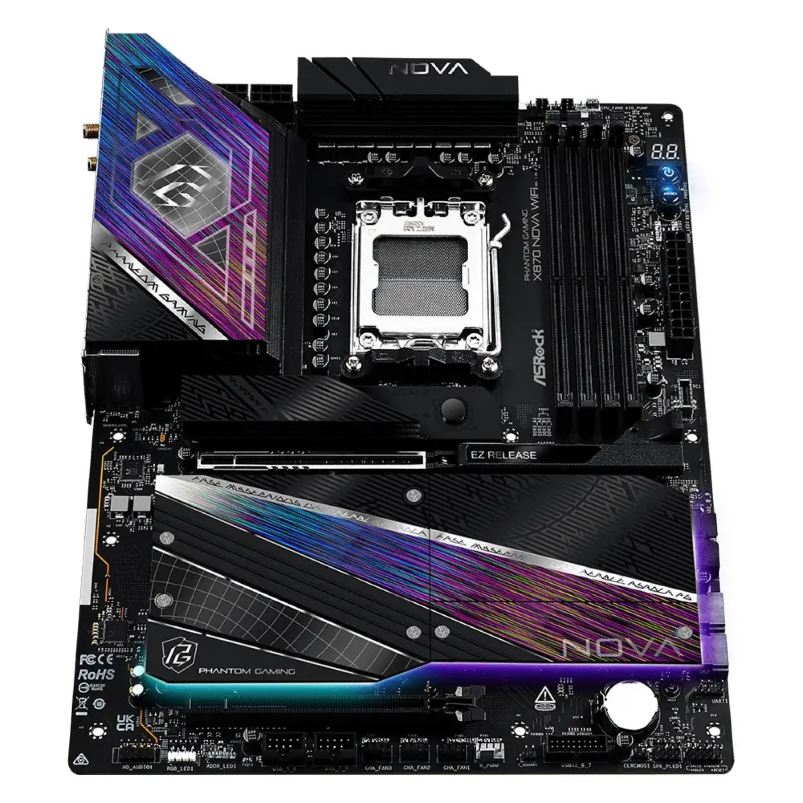 Материнская плата ASROCK sAM5 AMD X870 4xDDR5 HDMI/2xUSB4 Type-C 5xM.2 5GbE LAN ATX X870 NOVA WIFI UA