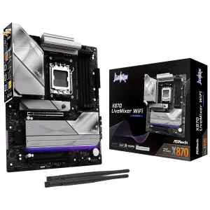 Материнская плата ASROCK sAM5 AMD X870 4xDDR5 HDMI/2xUSB4 Type-C 4xM.2 5GbE LAN ATX X870 LIVEMIXER WIFI UA