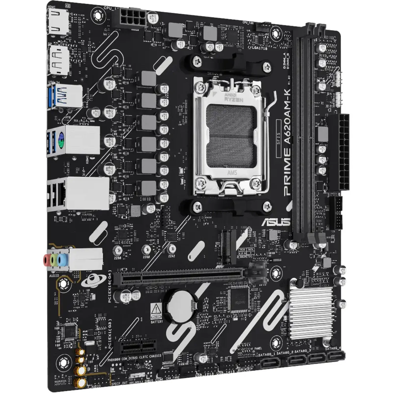 Материнська плата ASUS sAM5/2DDR5/HDMI/DP/2PCIe/1M.2/4S ATA PRIME A620AM-K UA