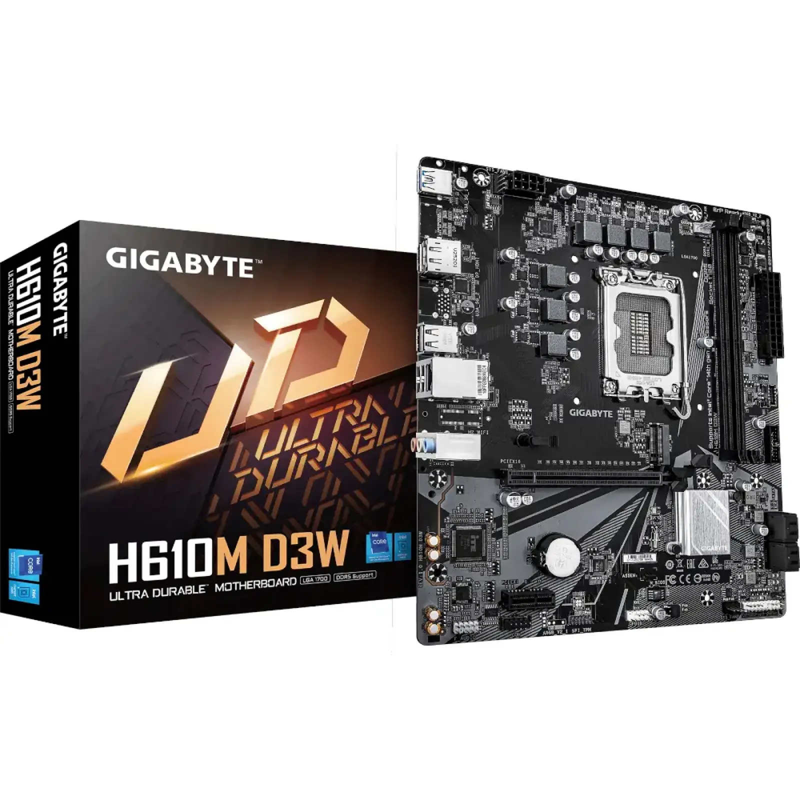 Материнская плата GIGABYTE s1700 Intel H610 HDMI/DP 1xM.2 G bE LAN mATX H610M D3W UA
