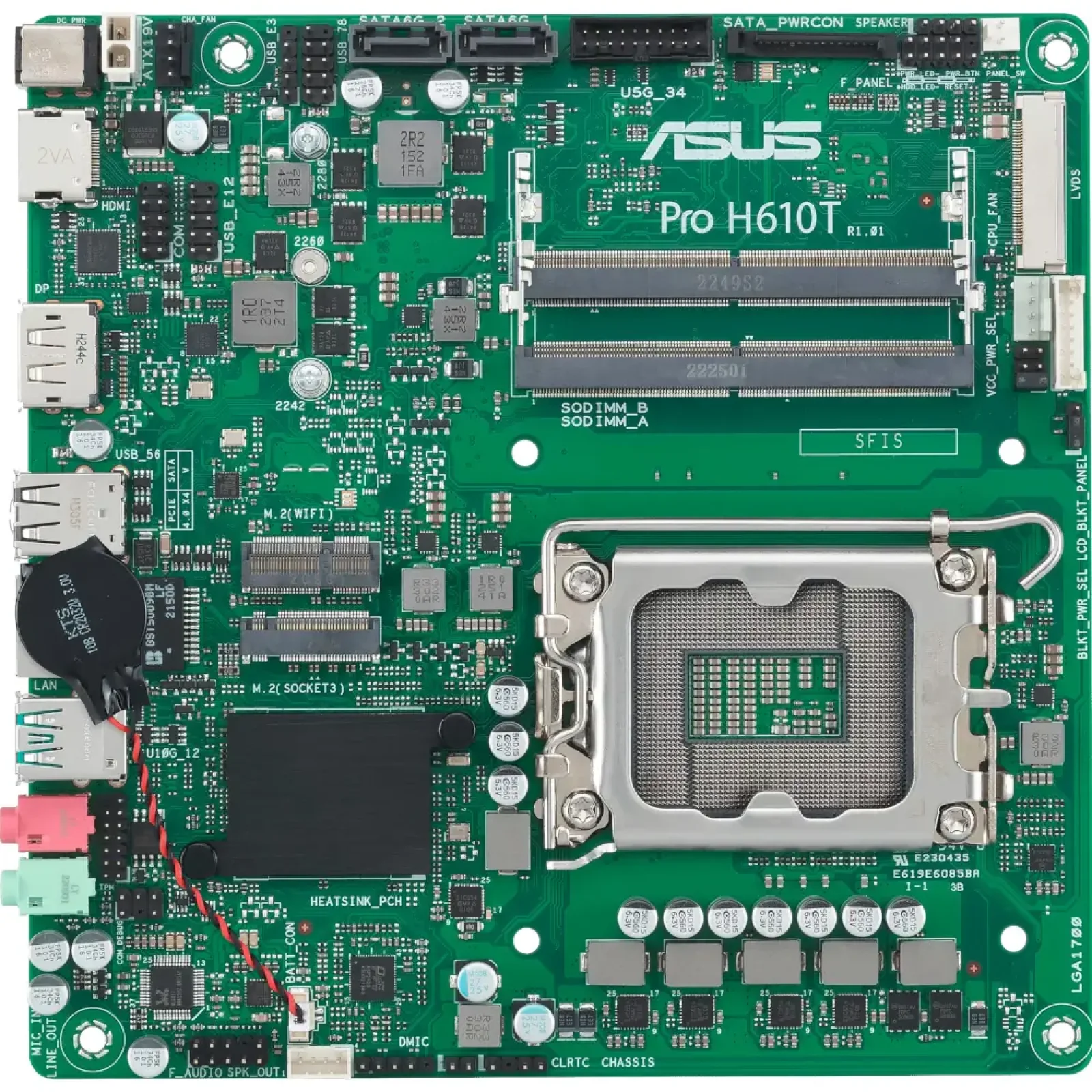 Материнская плата ASUS s1700/2SoDIMMDDR5/LDVS/HDMI/DP/2 SATA/1xM.2 PRO H610T-CSM UA