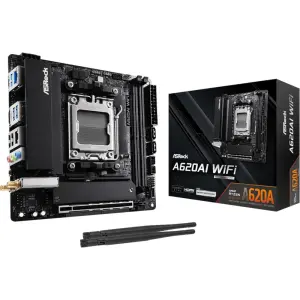 Материнская плата ASROCK sAM5 AMD A620A HDMI 2xM.2 2.5GbE LAN mini-ITX A620AI WIFI UA