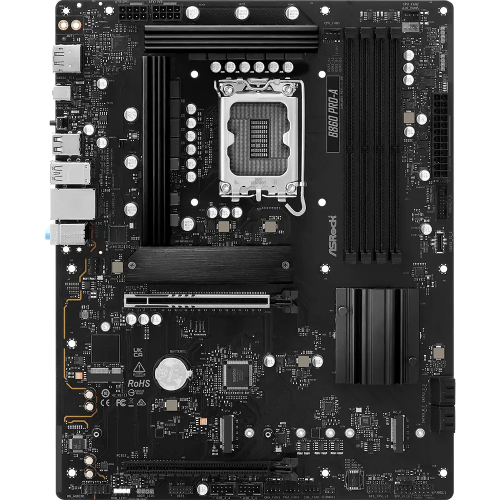 Материнская плата ASROCK s1851 Intel B860 4xDDR5 DP/HDMI 3xM.2 2.5GbE LAN ATX B860 PRO-A UA