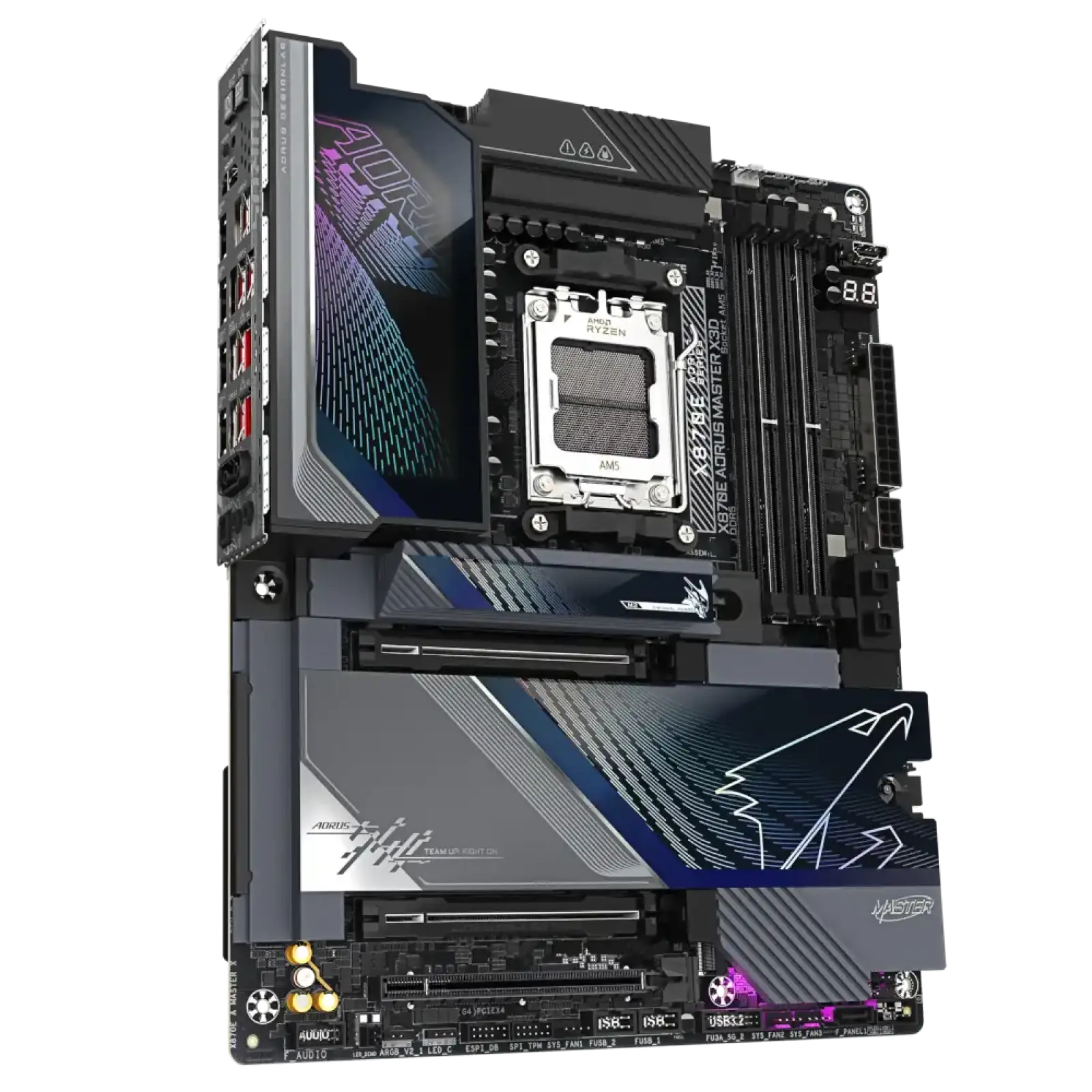 Материнская плата GIGABYTE sAM5 AMD X870E 2xHDMI/2xUSB4 Typ e-C 5xM.2 (10&5)GbE LAN ATX X870E AORUS MASTER X3D UA