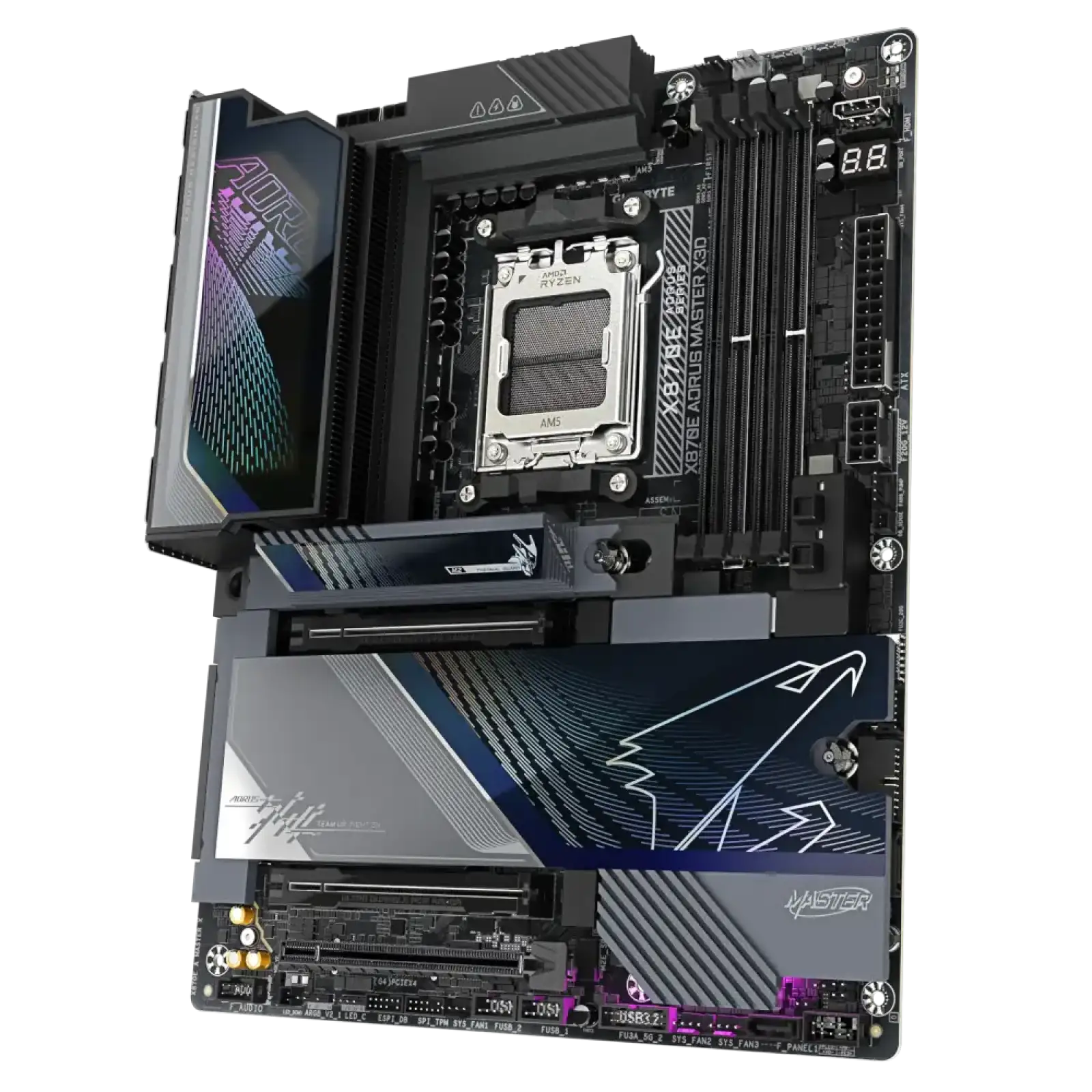 Материнская плата GIGABYTE sAM5 AMD X870E 2xHDMI/2xUSB4 Typ e-C 5xM.2 (10&5)GbE LAN ATX X870E AORUS MASTER X3D UA