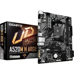 Материнская плата GIGABYTE sAM4 AMD A520 HDMI/DP 1xM.2 GbE Lan mATX A520M H ARGB UA